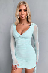 Cindus Long Sleeve Dress- Teal