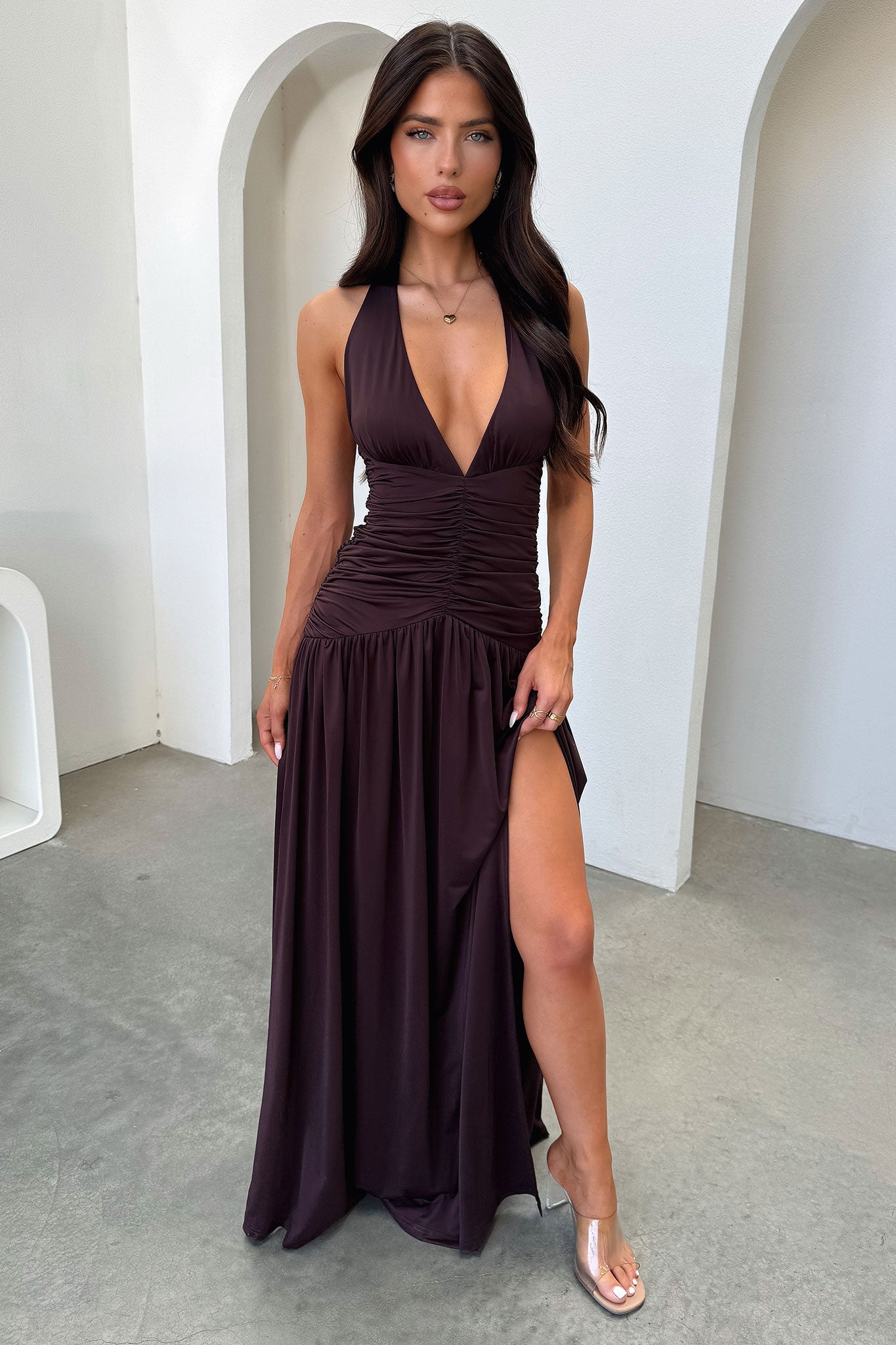 Ginevra Maxi Dress - Brown