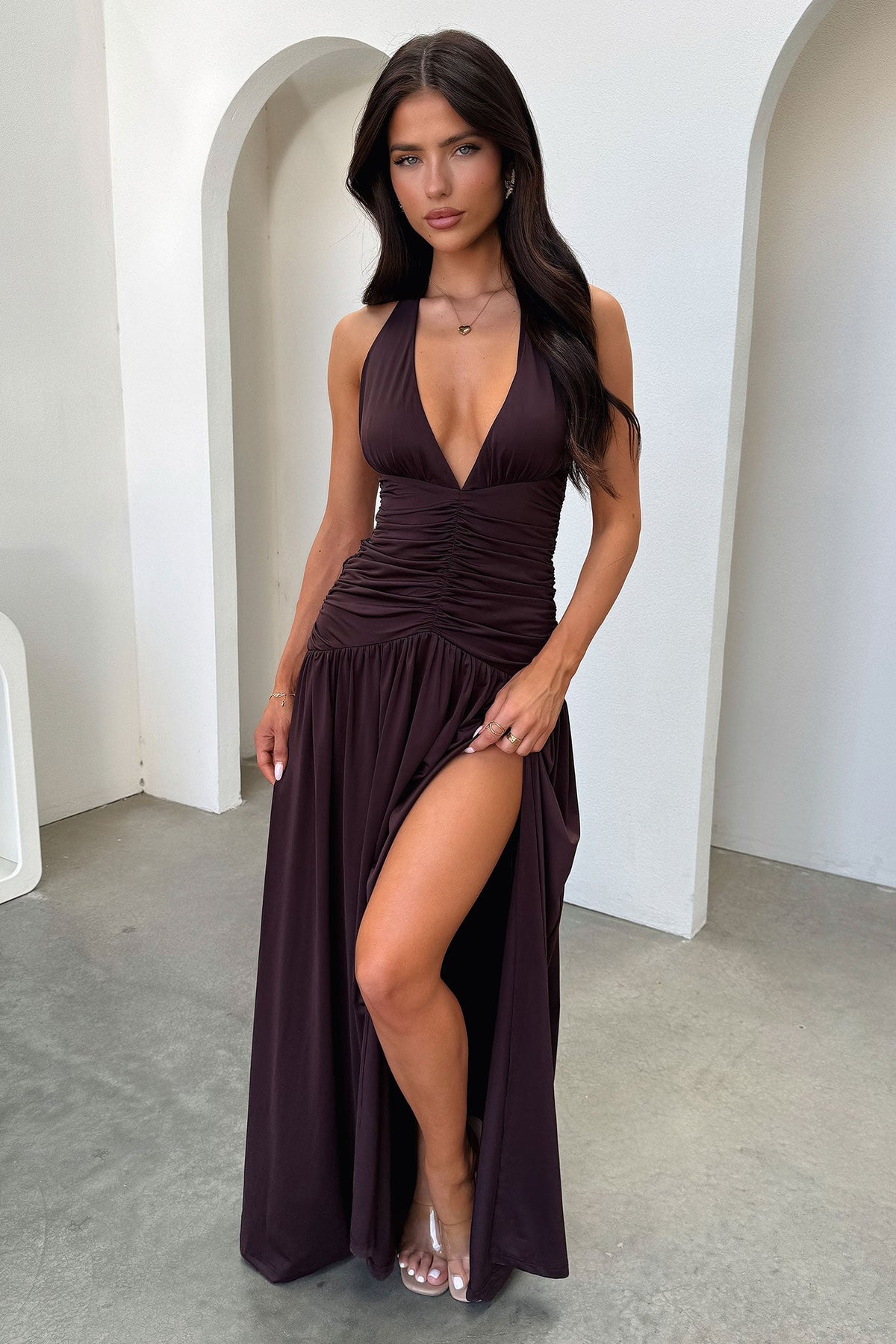 Ginevra Maxi Dress - Brown