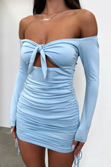 Jamee Long Sleeve Dress - Baby Blue