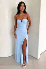 Renesmee Strapless Maxi Dress - Blue